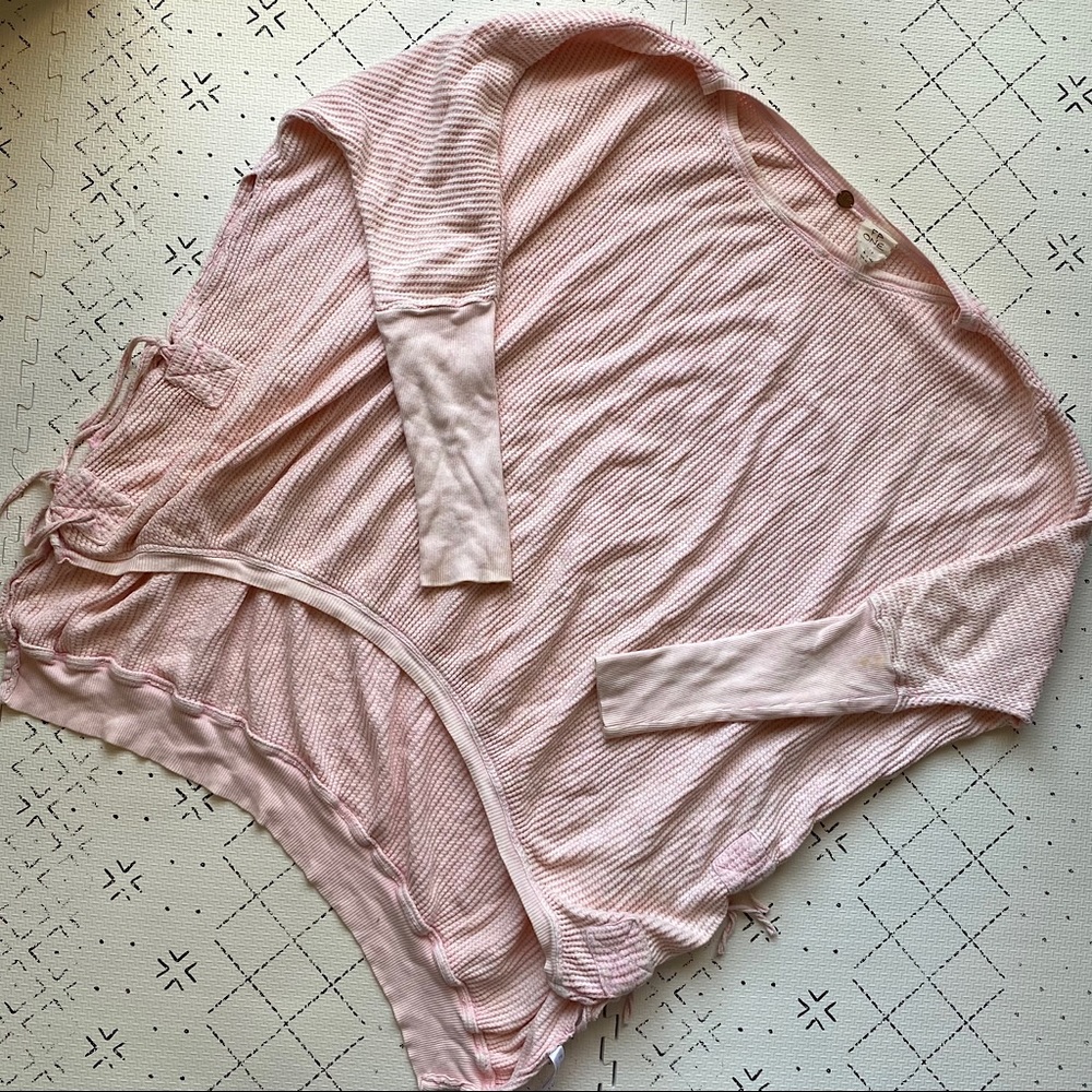 Long sleeve waffle knit/thermal top